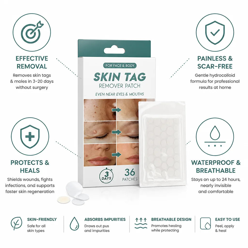 Skin Tag Patches Hydrocolloid & Salicylic Acid 36 Pack