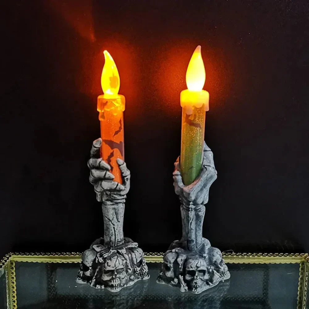 Skull Candle Holder Set Sculptural & Shadow-Casting