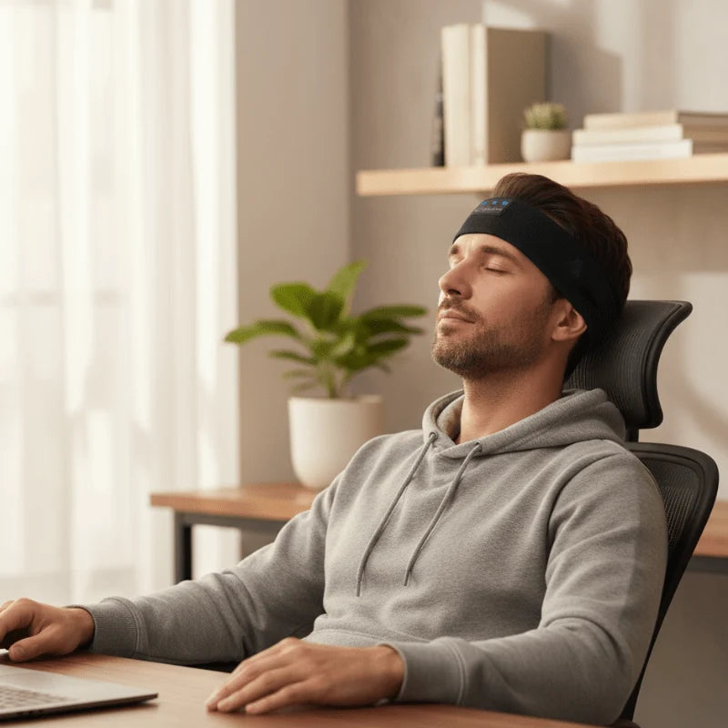 Sleep Headband Bluetooth Flat Speakers 14-Hour Battery Life