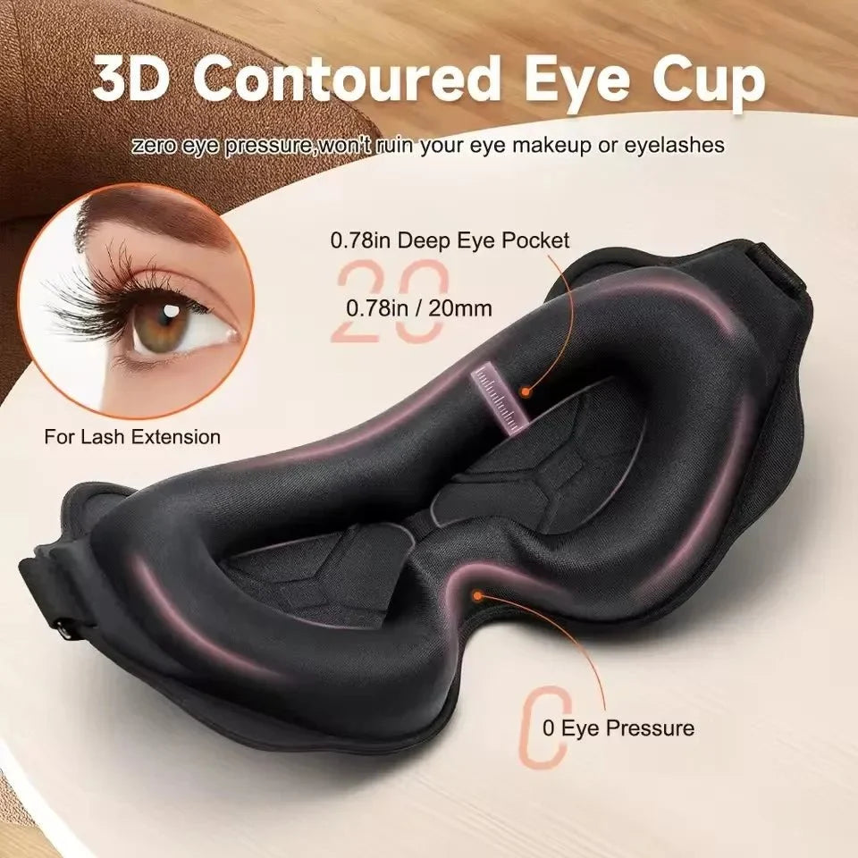 Sleep Mask 6D Contoured Memory Foam Light-Blocking