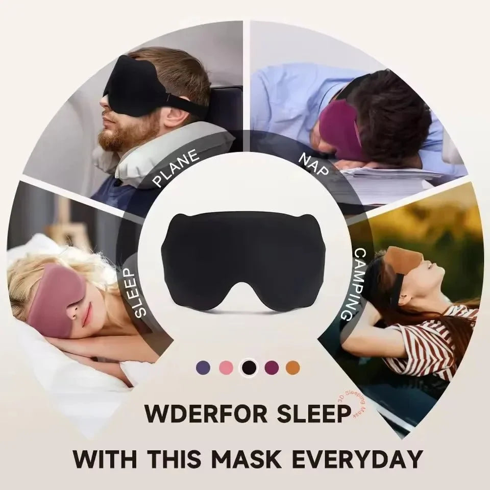 Sleep Mask 6D Contoured Memory Foam Light-Blocking