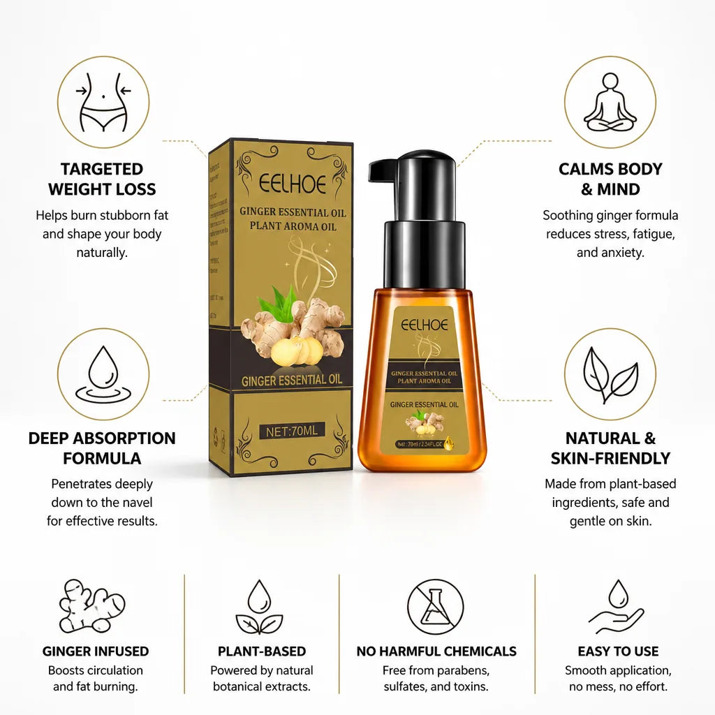 Slimming Massage Oil Ginger Infused Plant-Based 70 ml