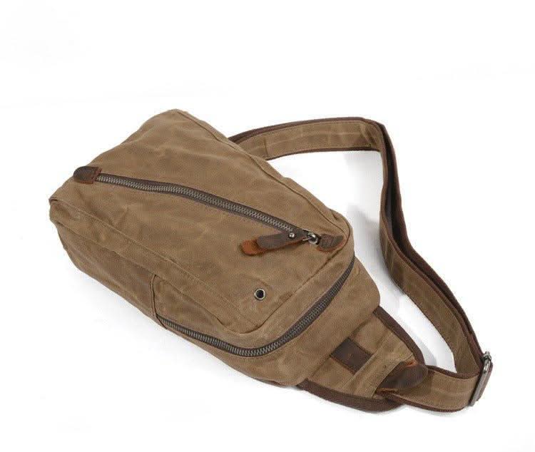 Sling Backpack Canvas Multiple Compartments Compact Design