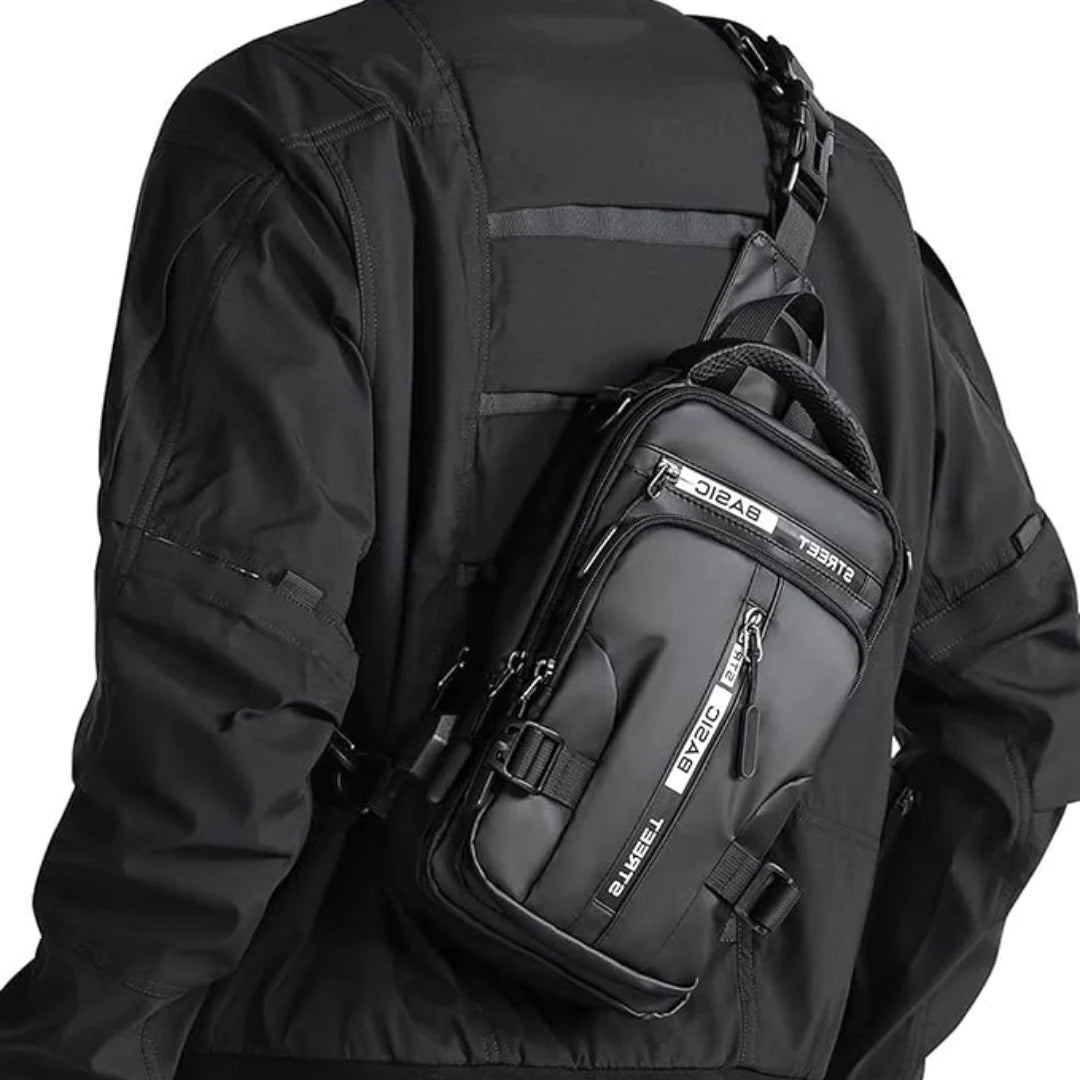 Sling Bag Lightweight Nylon Multiple Pockets