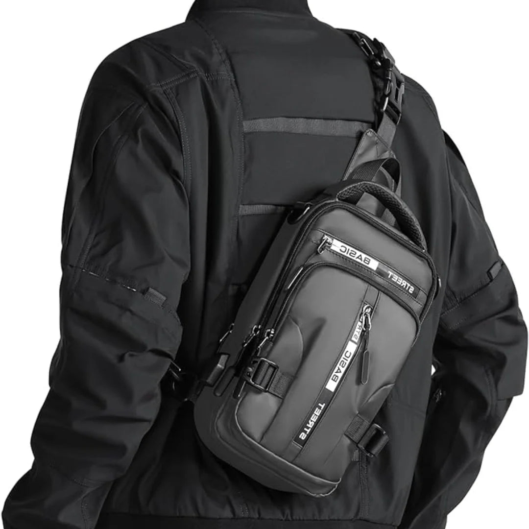 Sling Bag Lightweight Nylon Multiple Pockets