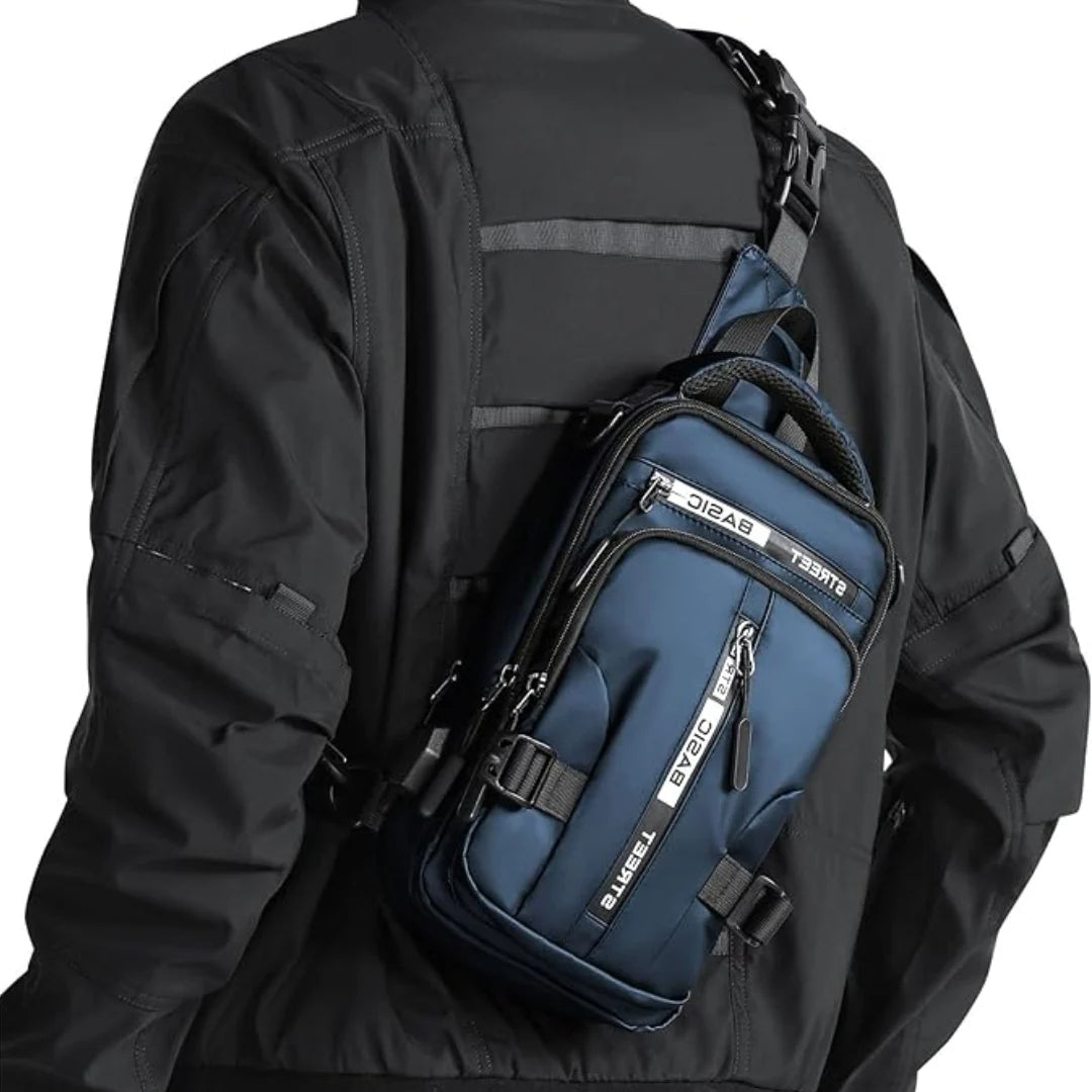 Sling Bag Lightweight Nylon Multiple Pockets