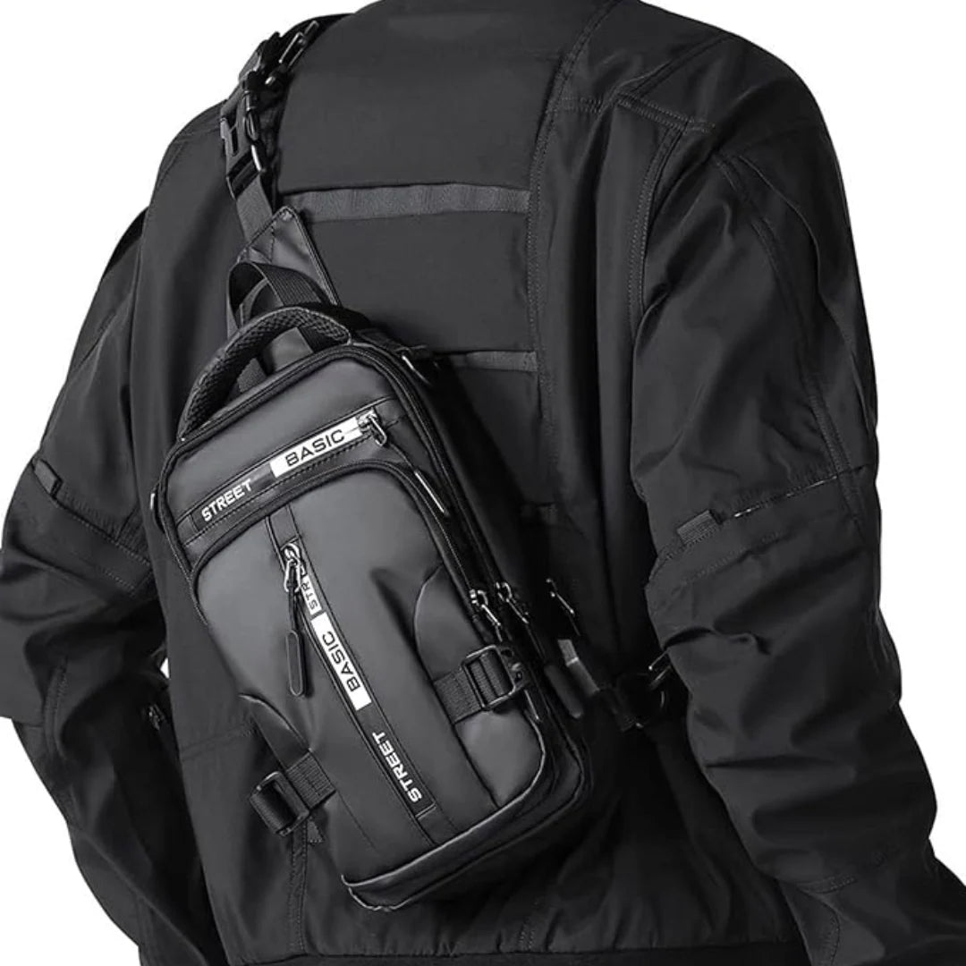 Sling Bag Lightweight Nylon Multiple Pockets