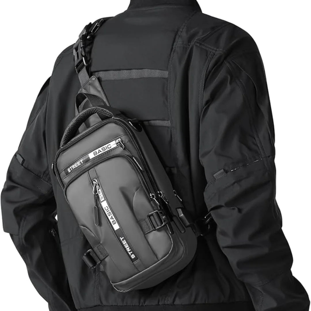 Sling Bag Lightweight Nylon Multiple Pockets