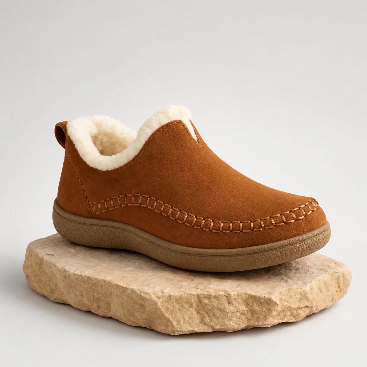 Slip-On Shoes Fleece-Lined Arch Support High-Traction Sole