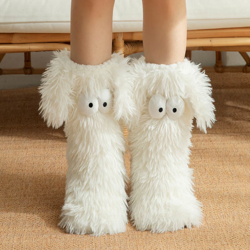 Slipper Socks Fleece-Lined Non-Slip Monster Design