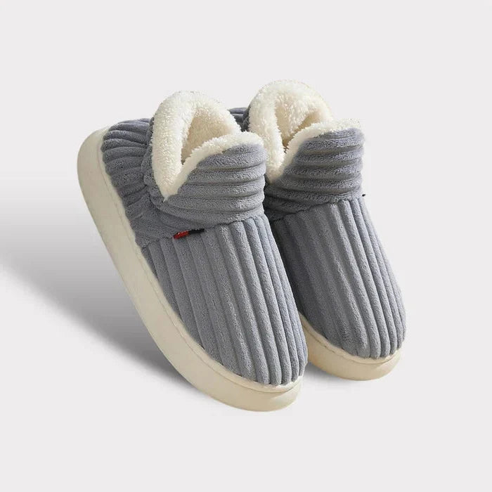 Slippers Ankle-High Flannel Fleece Non-Slip Sole & Cushioned Footbed