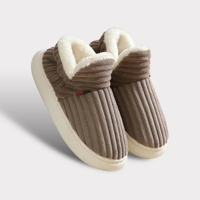 Slippers Ankle-High Flannel Fleece Non-Slip Sole & Cushioned Footbed