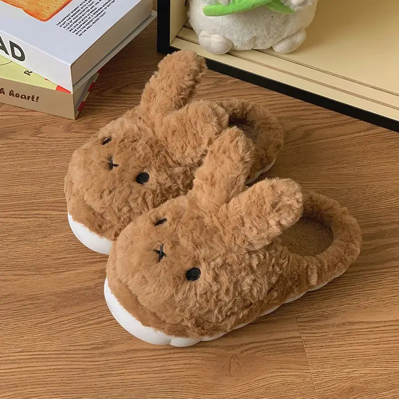 Slippers Bunny Design Plush Memory Foam Non-Slip Sole