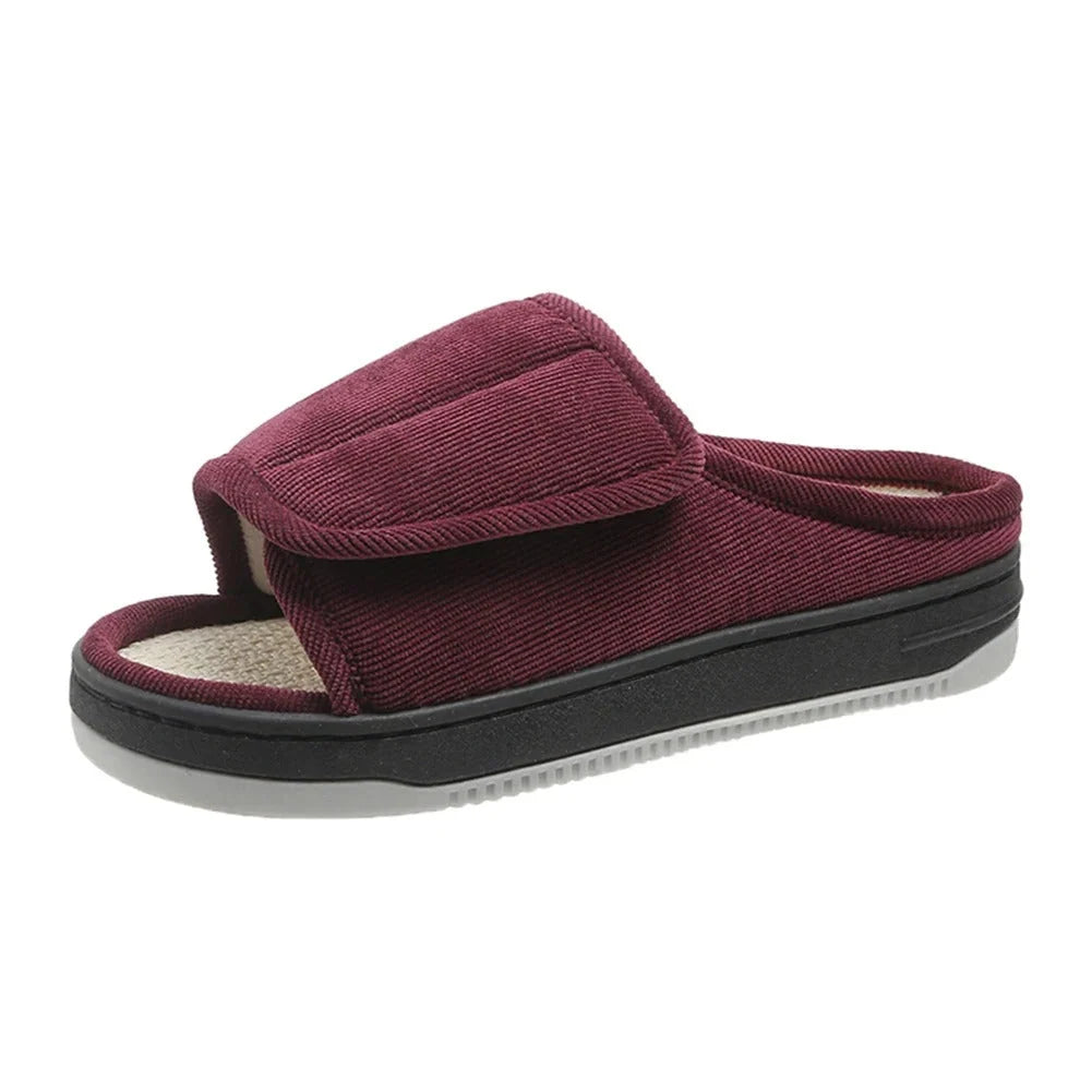 Slippers Extra-Wide Fit Adjustable Strap Open Toe