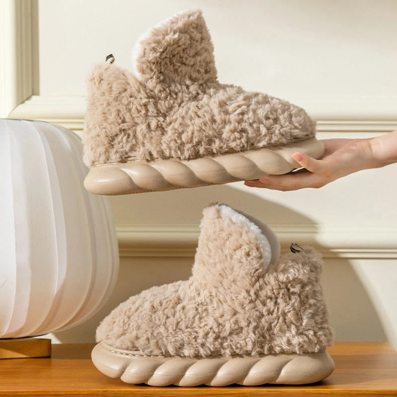 Slippers Memory Foam Insole Plush Lining Non-Slip Sole