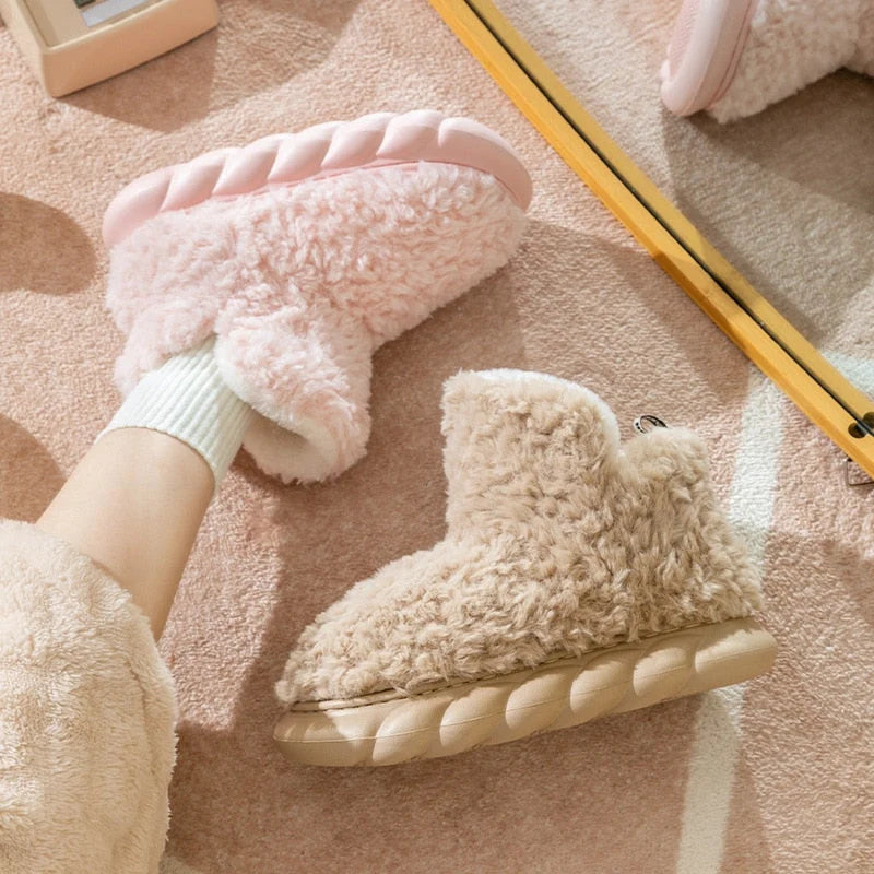 Slippers Memory Foam Insole Plush Lining Non-Slip Sole