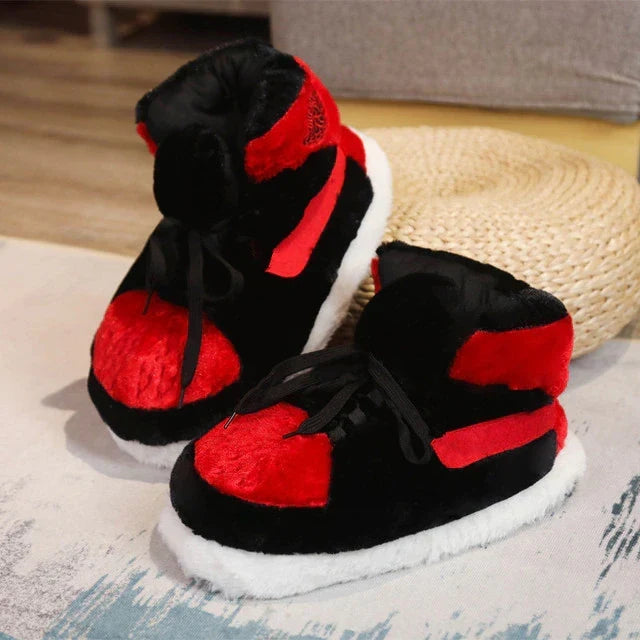 Slippers Plush Fleece Lined Cushioned Non-Slip Sole