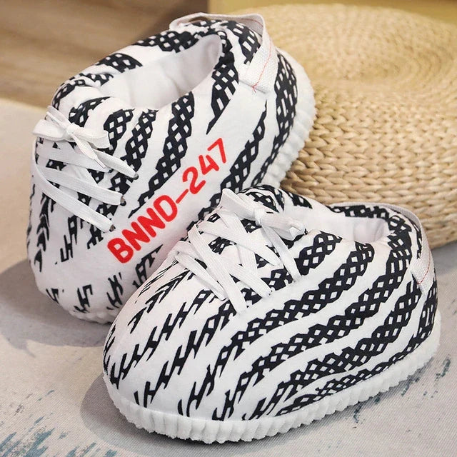 Slippers Plush Fleece Lined Cushioned Non-Slip Sole