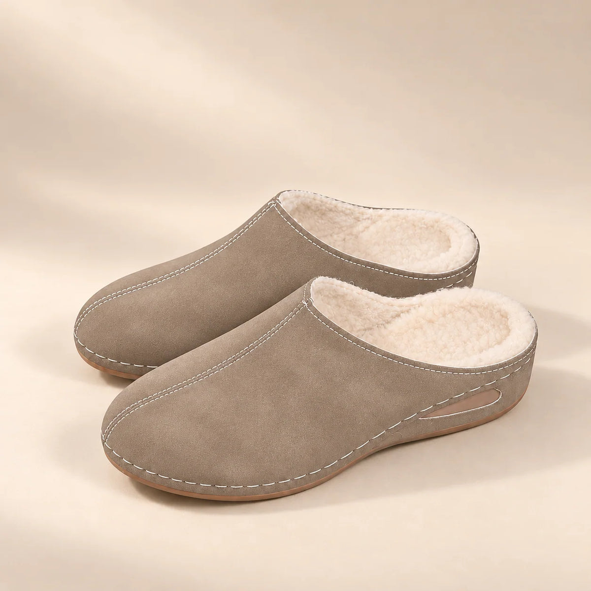 Slippers Plush Lined Arch Support Cushioned Sole