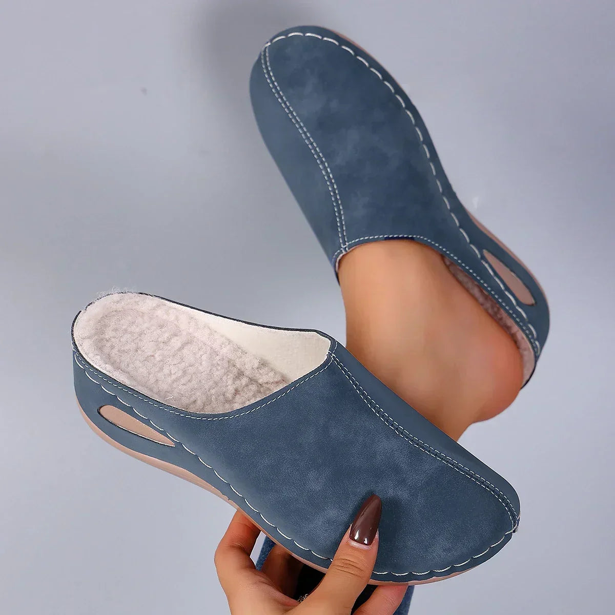 Slippers Plush Lined Arch Support Cushioned Sole