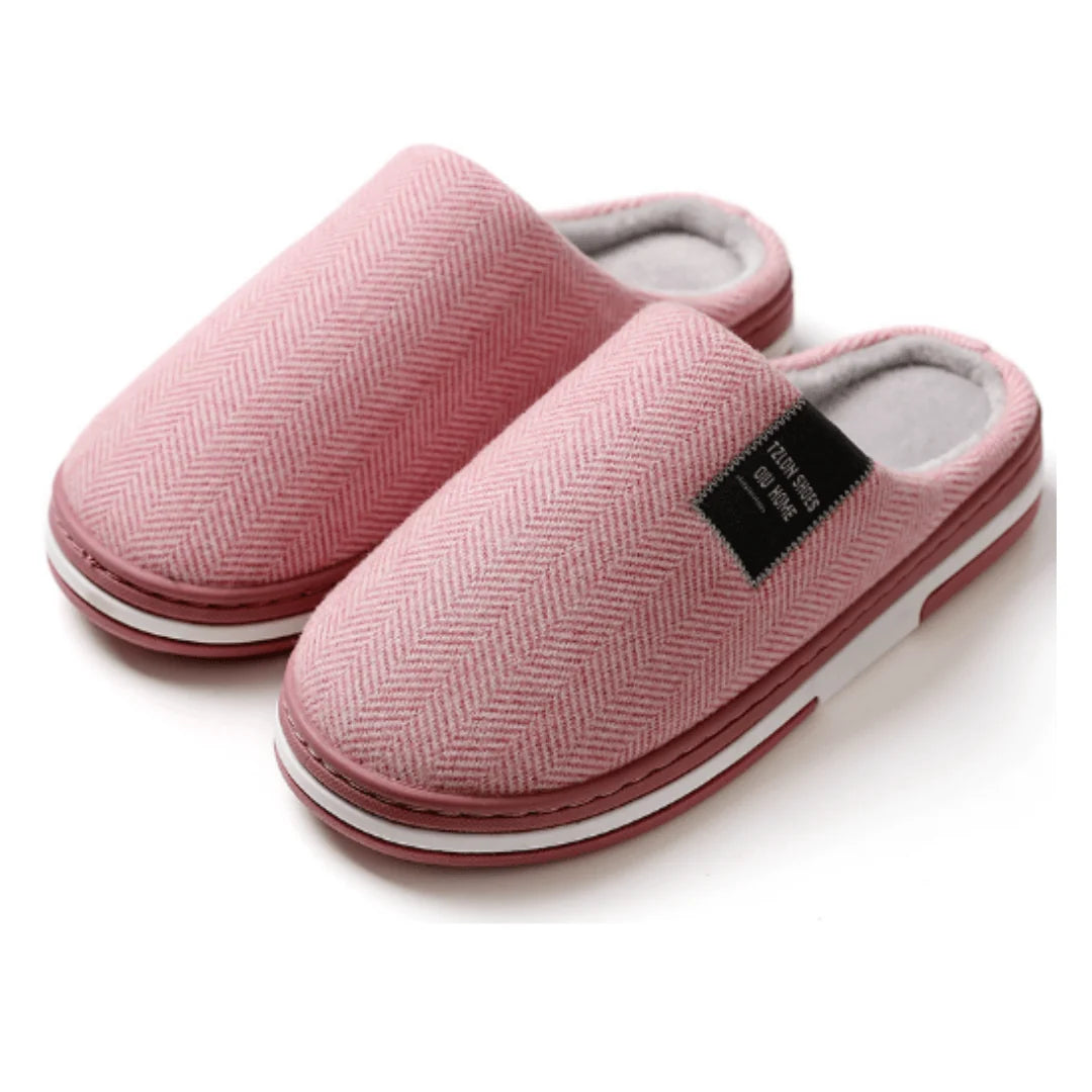 Slippers Soft Plush Lining Non-Slip Rubber Sole