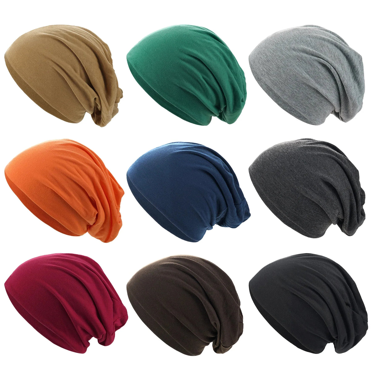 Slouch Beanie Stretch Cotton Blend Breathable Warmth