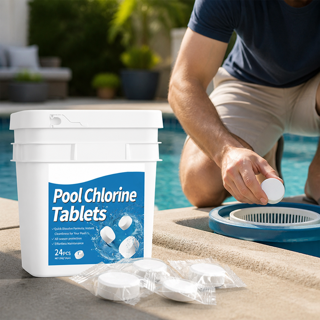 Slow-Dissolving 99% Active Pool Chlorine Tablets (Individually Wrapped)