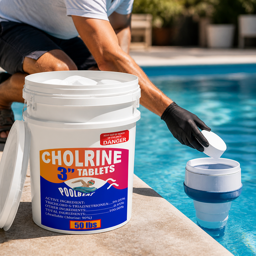 Slow-Dissolving Stabilized Chlorine Tablets (3 Inch, 50 lb)