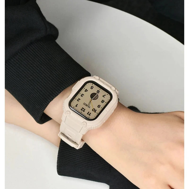 Smartwatch Band Silicone Integrated Protective Case Sport Design