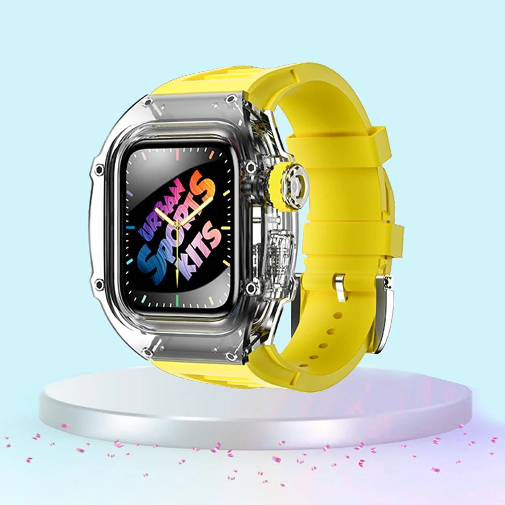 Smartwatch Case And Strap Kit Transparent Interchangeable Colors