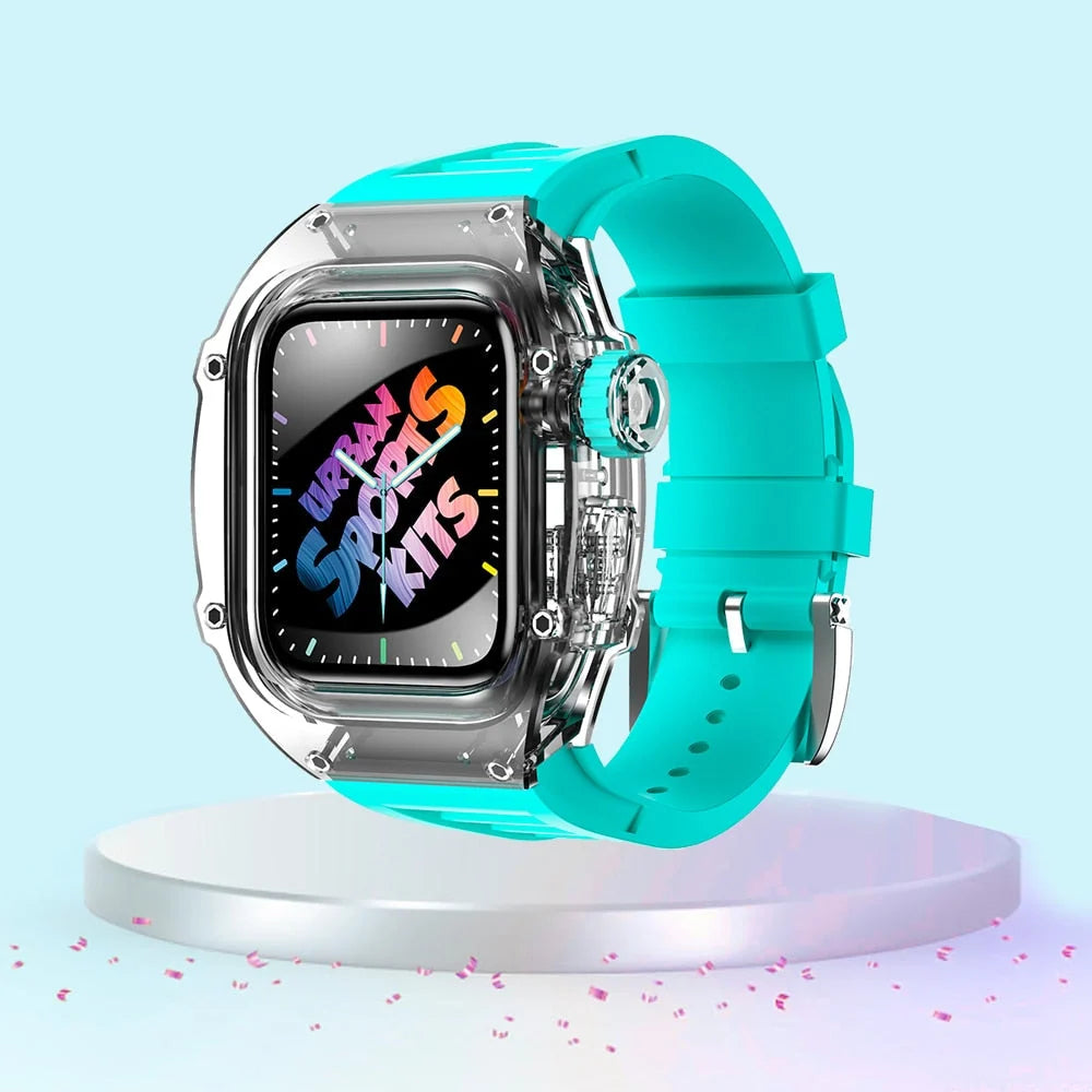 Smartwatch Case And Strap Kit Transparent Interchangeable Colors