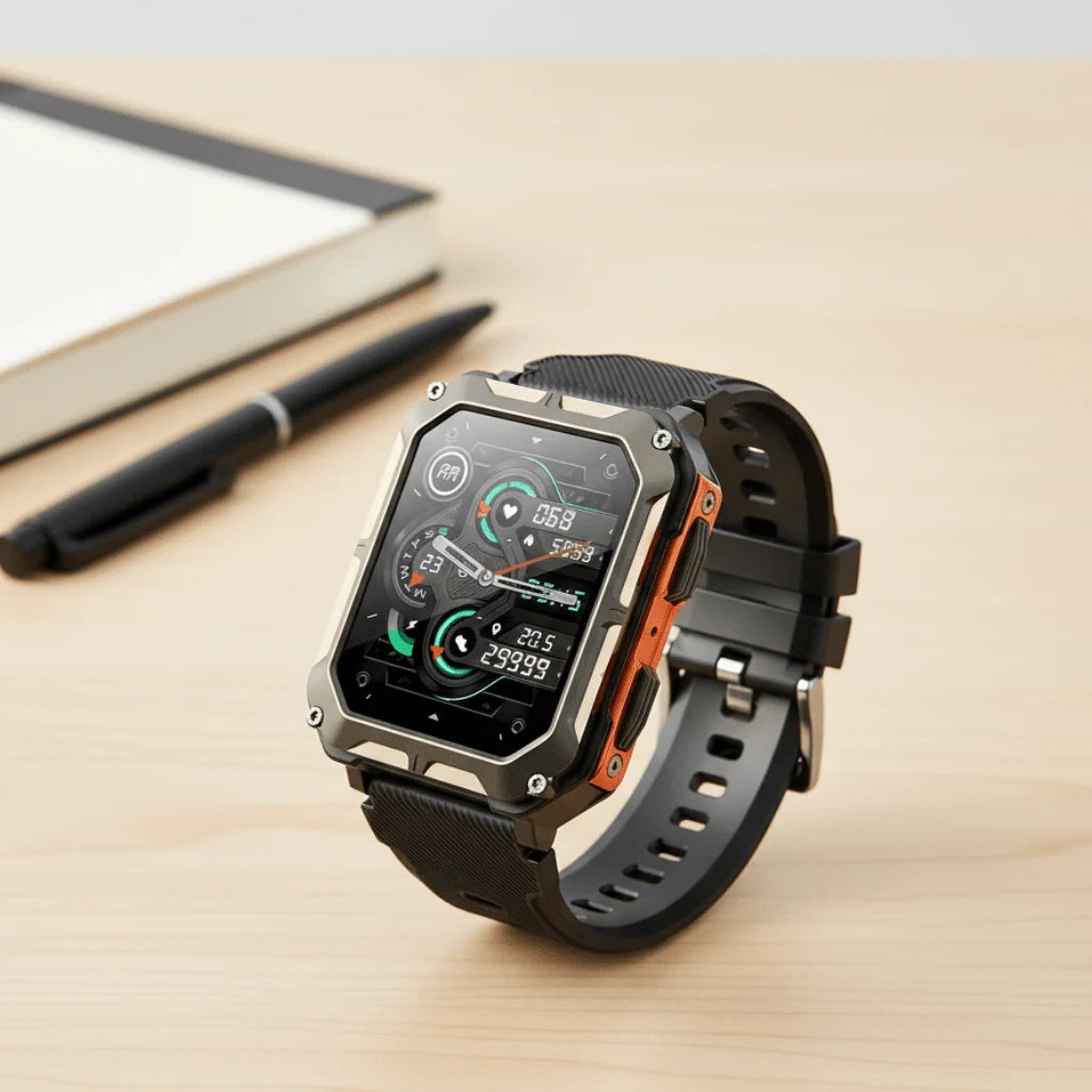 Smartwatch Stainless Steel Health Tracking 7-Day Battery Life