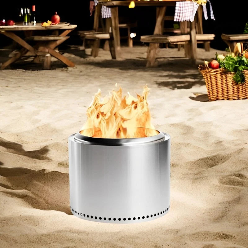 Smokeless Fire Pit Stainless Steel Removable Ash Tray Carrying Bag Included