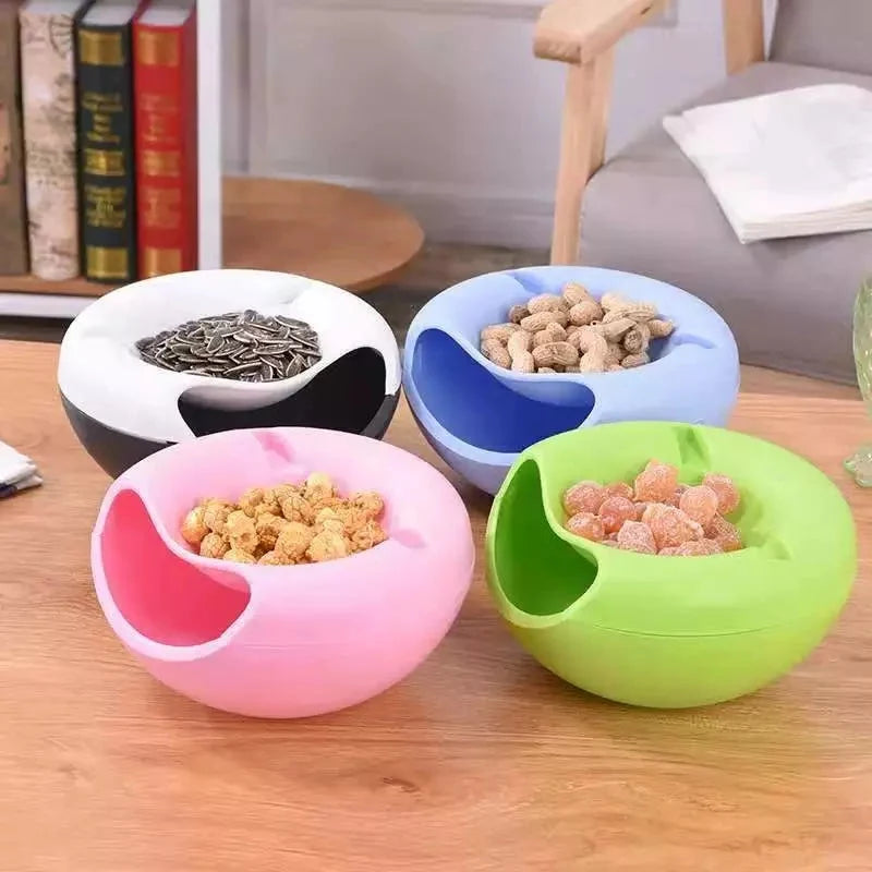 Snack Dish Double-Layer With Built-In Phone Holder