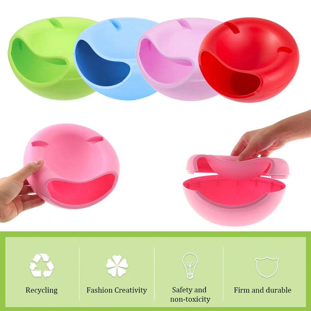 Snack Dish Double-Layer With Built-In Phone Holder