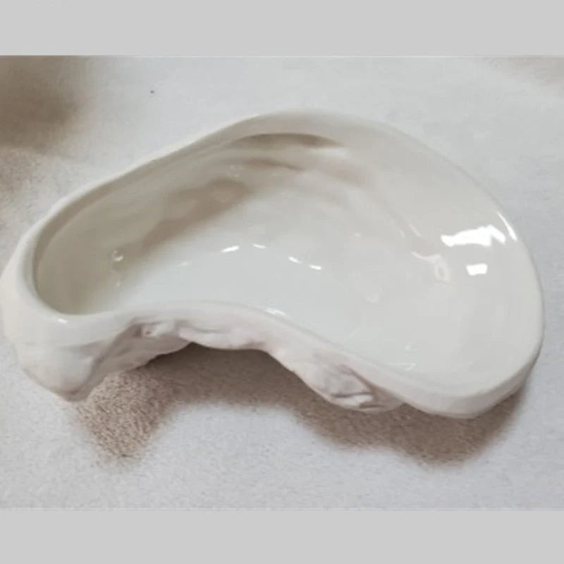 Snack Plate Ceramic Oyster Shell Shape