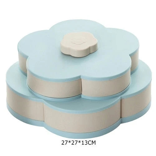 Snack Storage Box Rotating Lid 10 Compartments