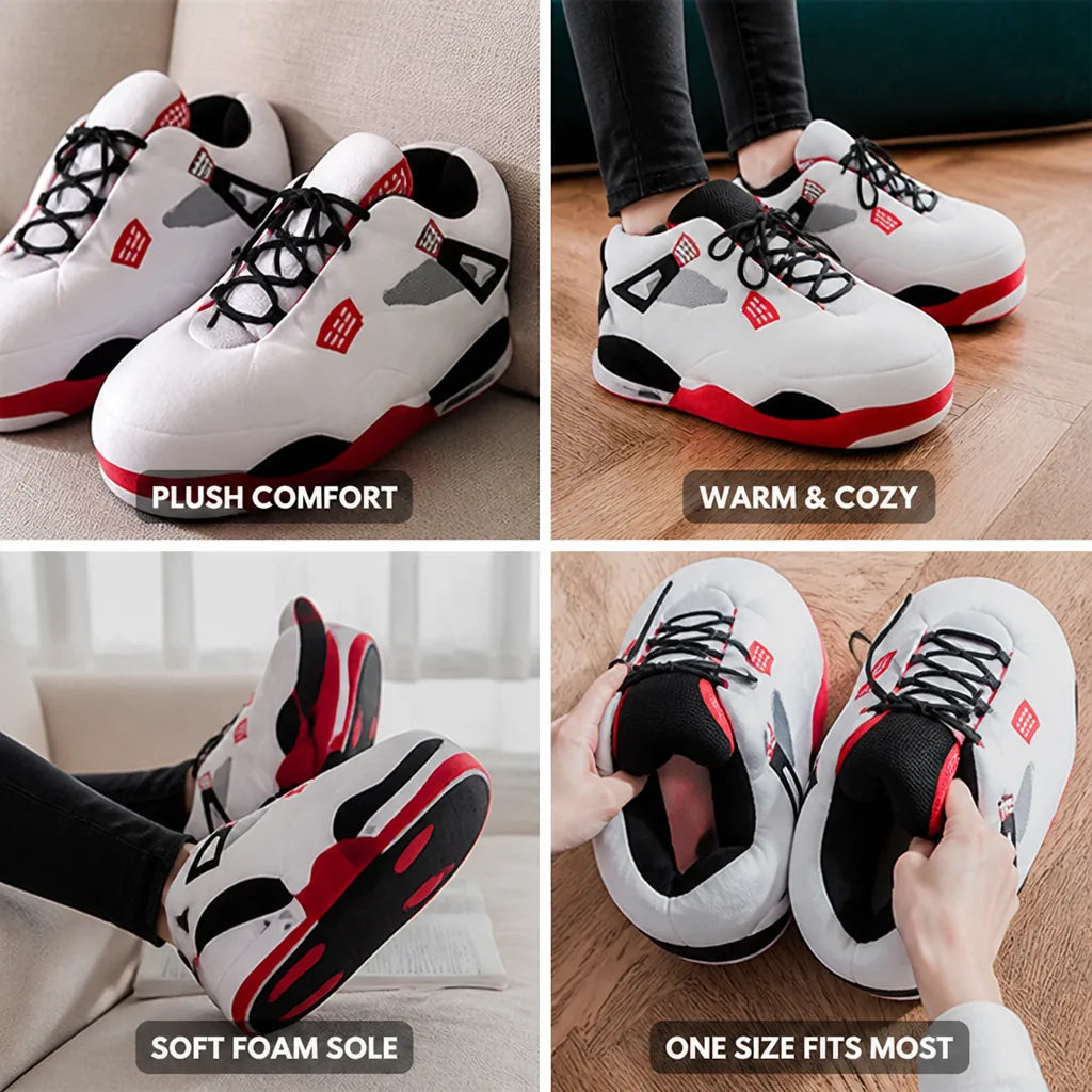 Sneaker Slippers Unisex Plush Foam Sole One Size