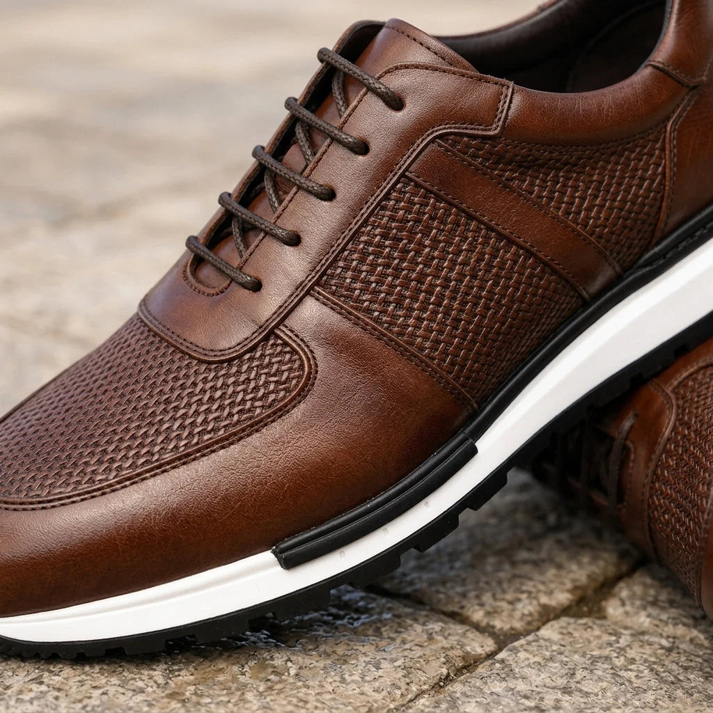 Sneakers Genuine Leather Low Profile Padded Collar