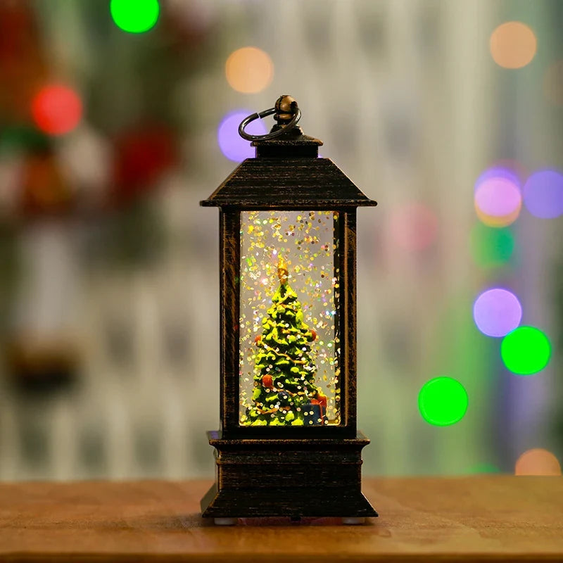 Snow Globe Lantern Shimmering Lights Durable Construction