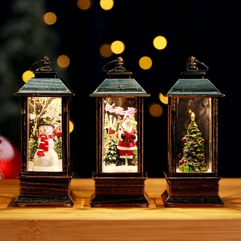 Snow Globe Lantern Shimmering Lights Durable Construction