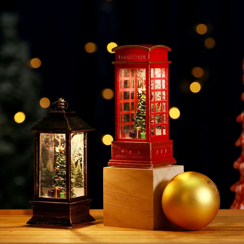 Snow Globe Lantern Shimmering Lights Durable Construction