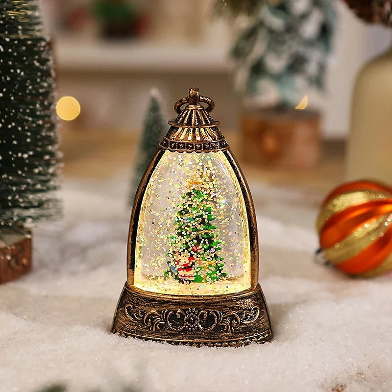 Snow Globe Lantern Snowman Scene LED Lighting