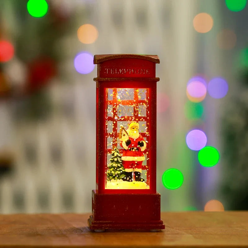 Snow Globe Lantern Sparkling Snow Effect & Warm Light