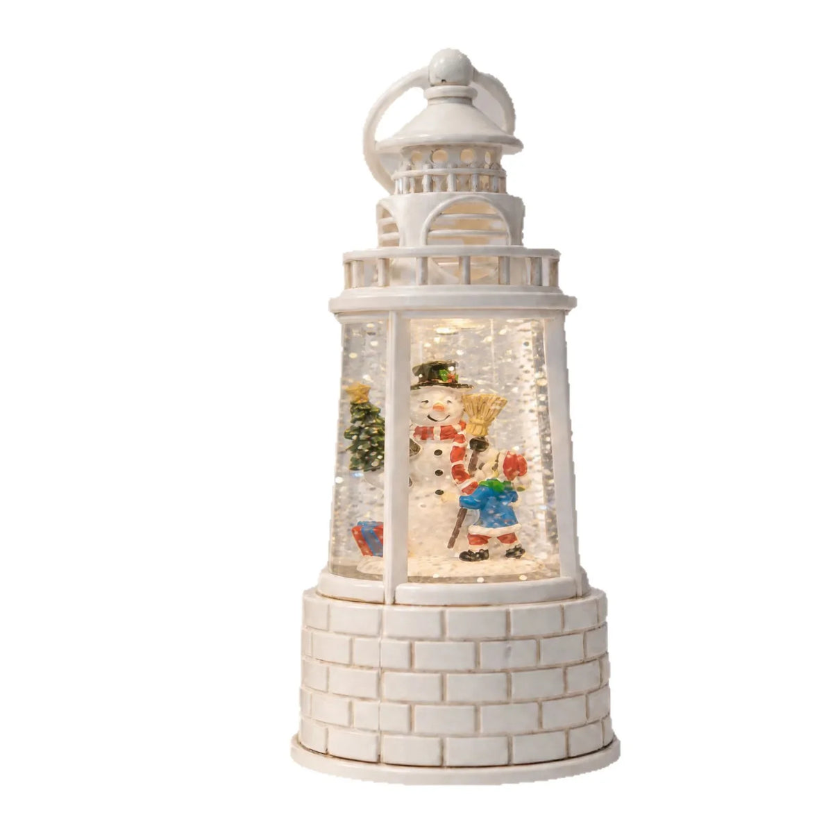 Snow Lantern Moving Snowman Scene Warm LED Light