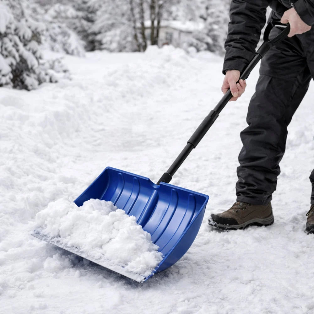 Snow Shovel Height-Adjustable Wide Polymer Blade