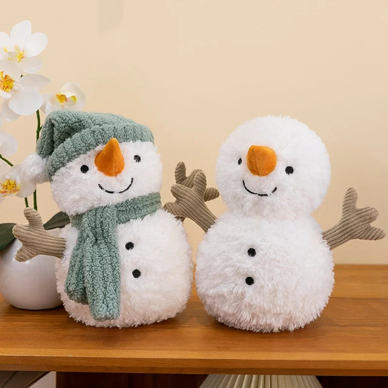 Snowman Decoration Soft Plush 10 Inch Scarf & Hat