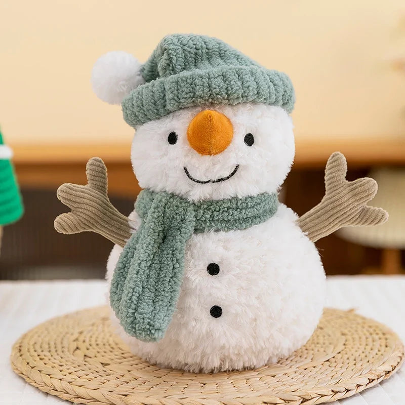 Snowman Decoration Soft Plush 10 Inch Scarf & Hat