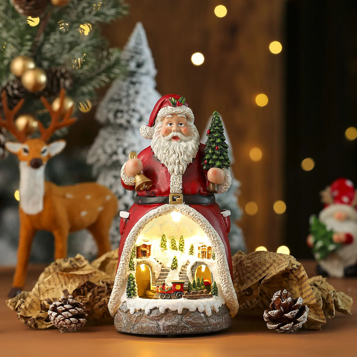 Snowman Figurine Built-In Warm LED Holiday Decor