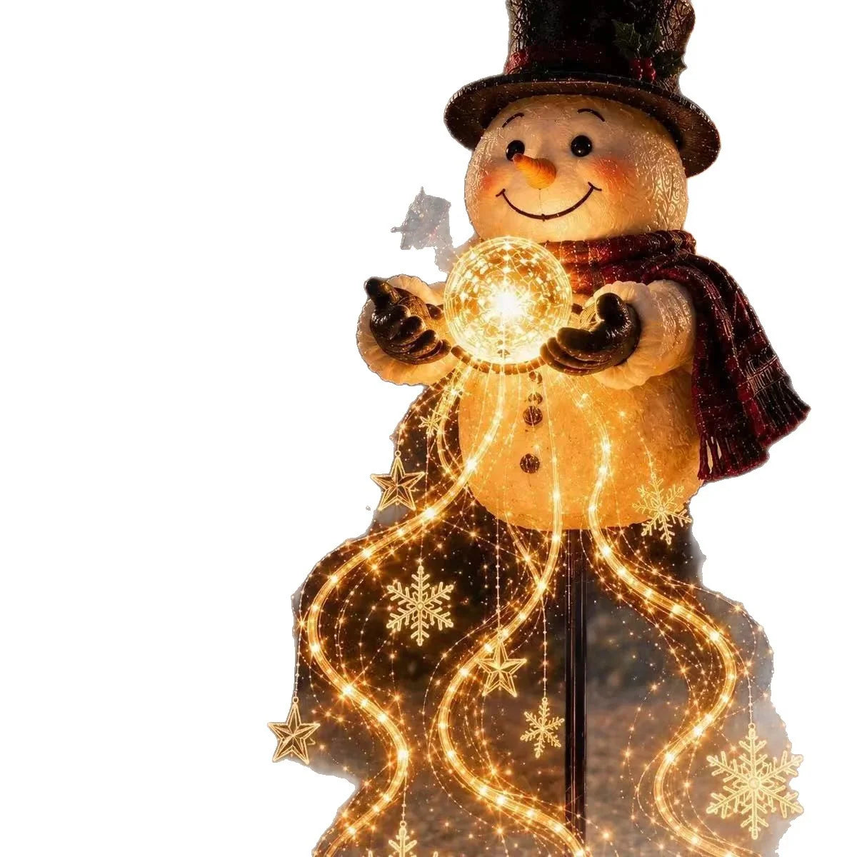 Snowman Figurine LED Lights Weatherproof Indoor Outdoor Decor
